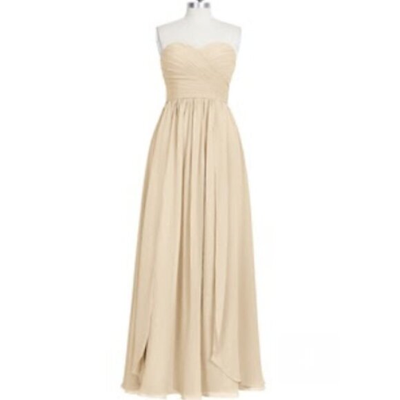 Azazie Dresses & Skirts - 𝅺Azazie Jasmine Bridesmaid Dress Champagne Sz A10